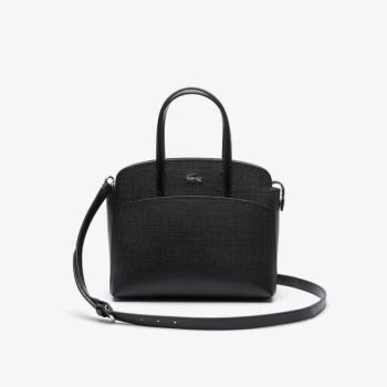 Lacoste Chantaco Piqué Leather Handbag - Kabelky Dámské Černé | CZ-mN5VhF